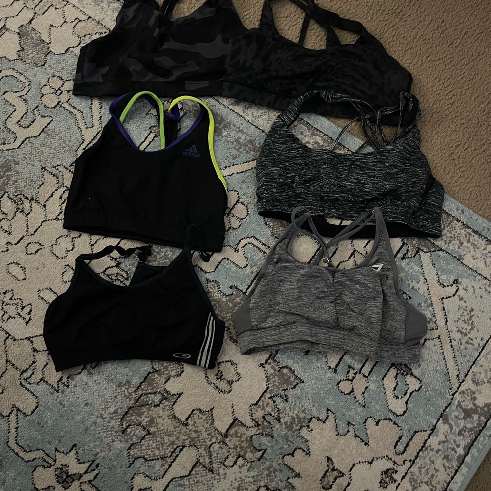 Adidas Black and Gray Sports Bra Collection